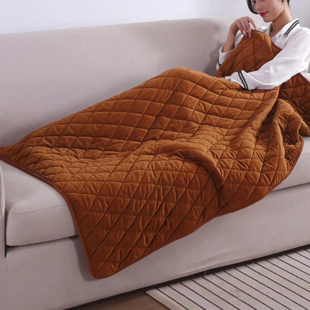 140x100cm Electric Blanket 3 Heat Settings USB Heated Blanket Wearable Brown