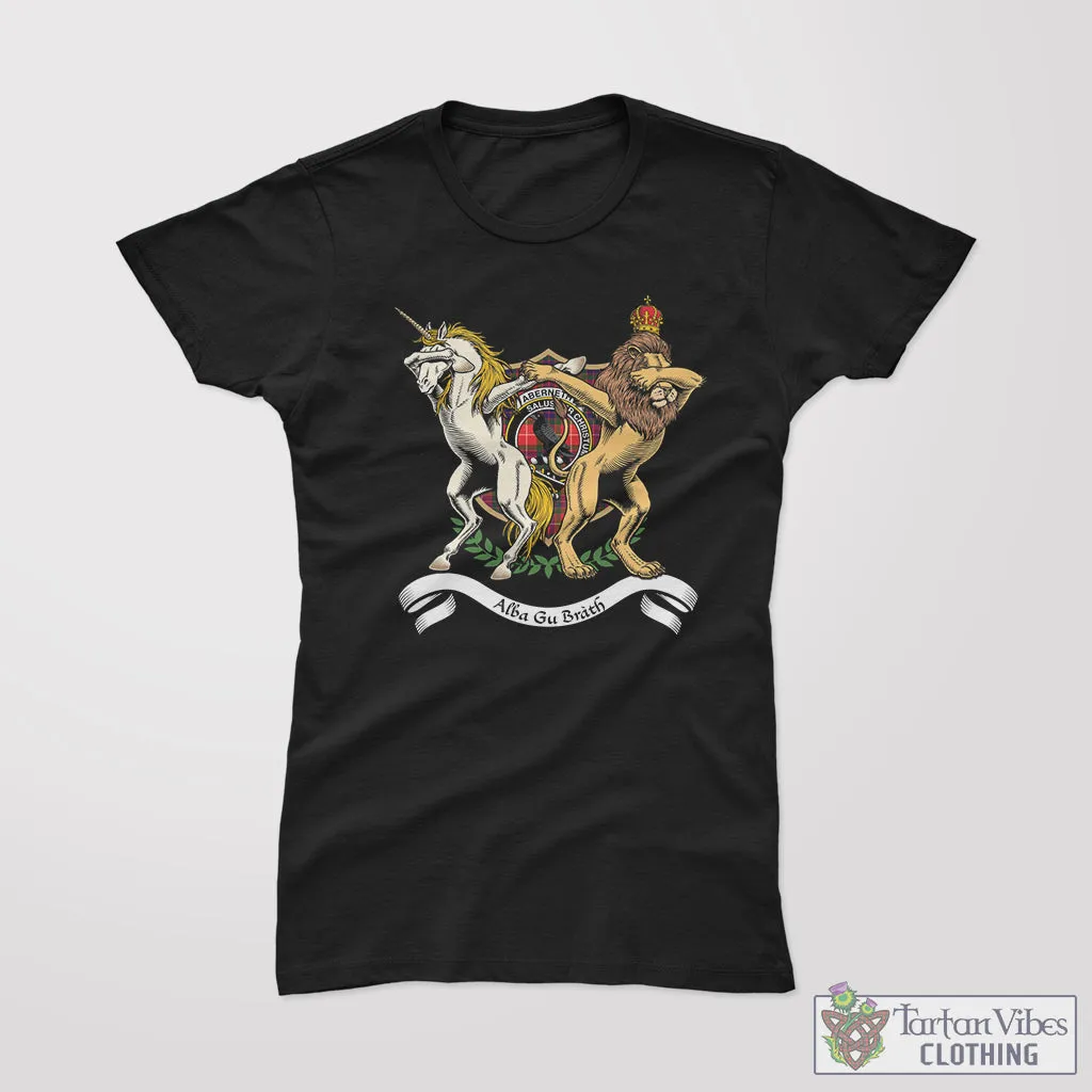 Abernethy Family Crest Cotton Women's T-Shirt with Scotland Royal Coat Of Arm Funny Style