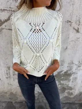 Diamond Open-Knit Sweater Transitional Layering