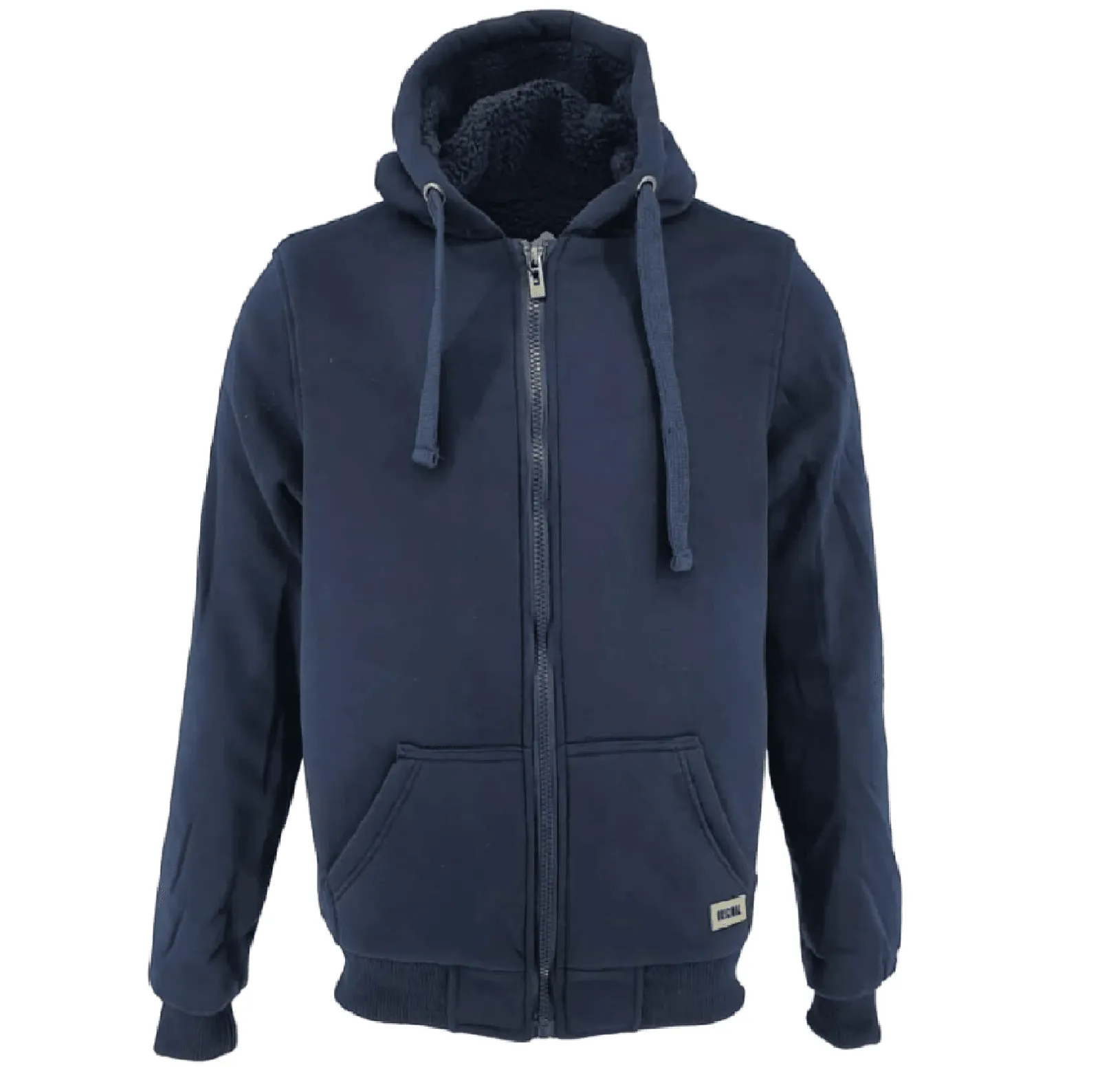 Fleece Fur Hoodie Winter Men Zipped Hoody Plain Sweatshirt Pullover Hooded M-XXL