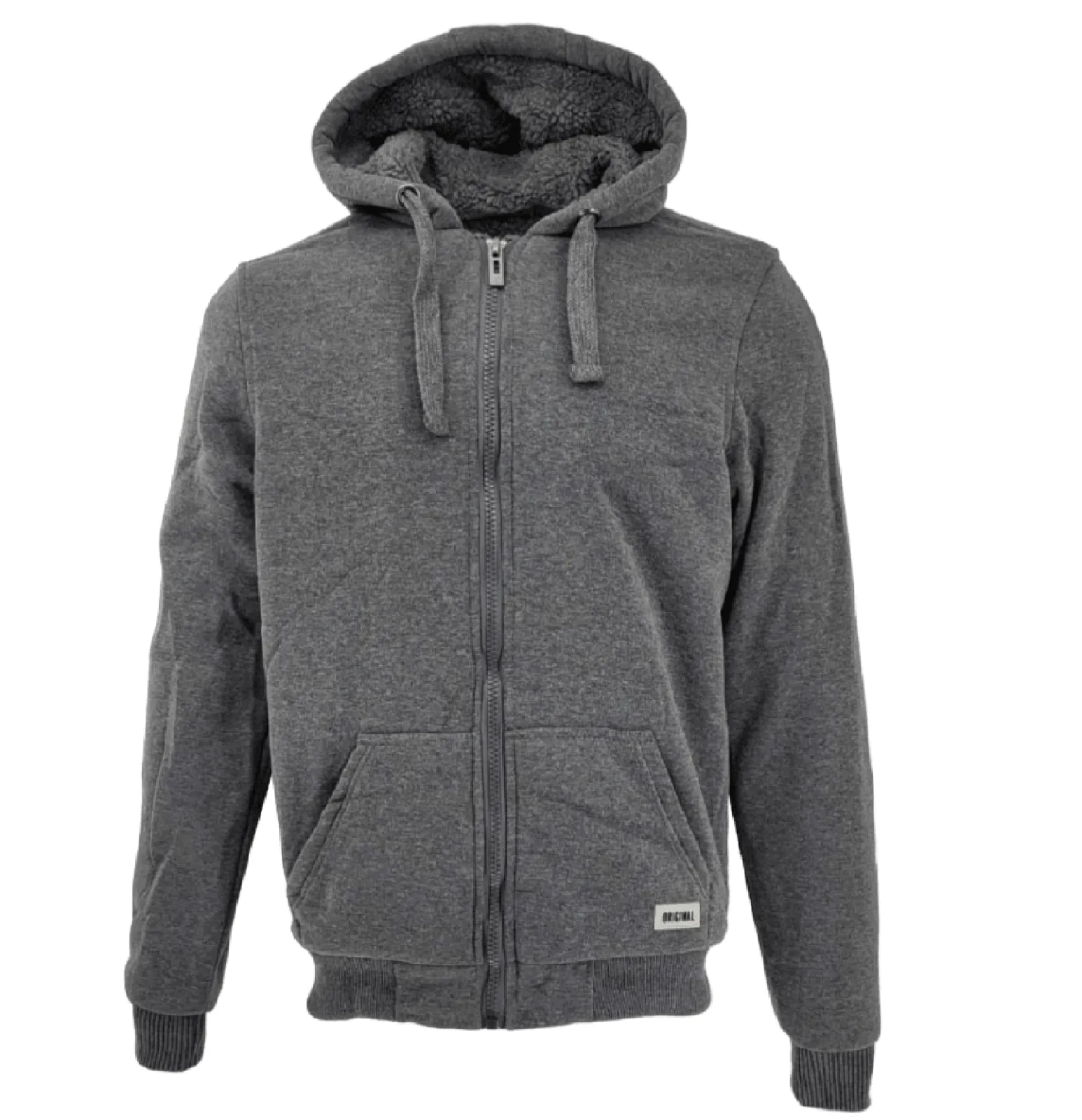 Fleece Fur Hoodie Winter Men Zipped Hoody Plain Sweatshirt Pullover Hooded M-XXL