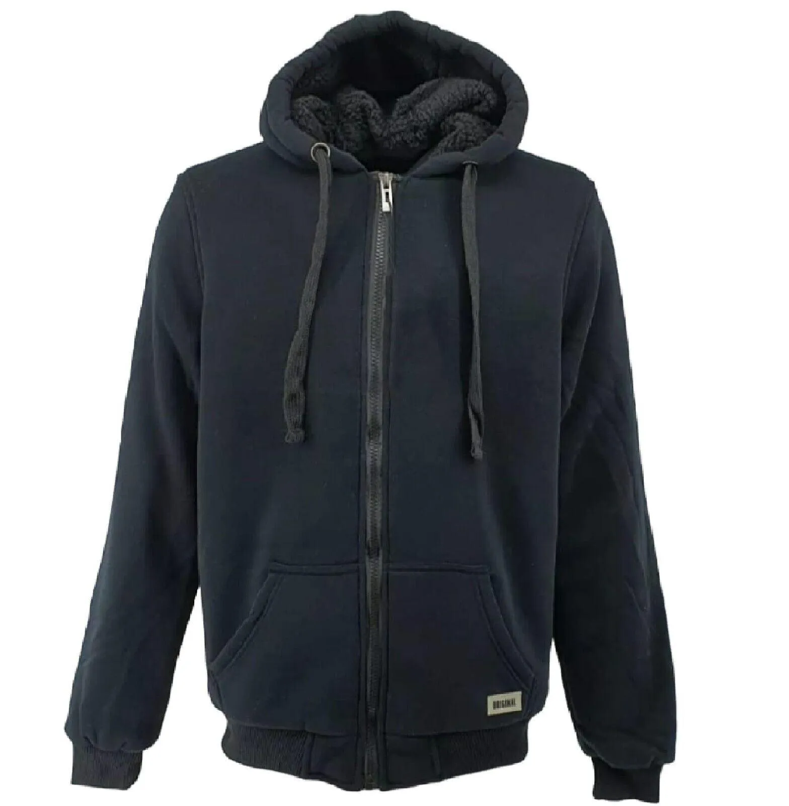 Fleece Fur Hoodie Winter Men Zipped Hoody Plain Sweatshirt Pullover Hooded M-XXL