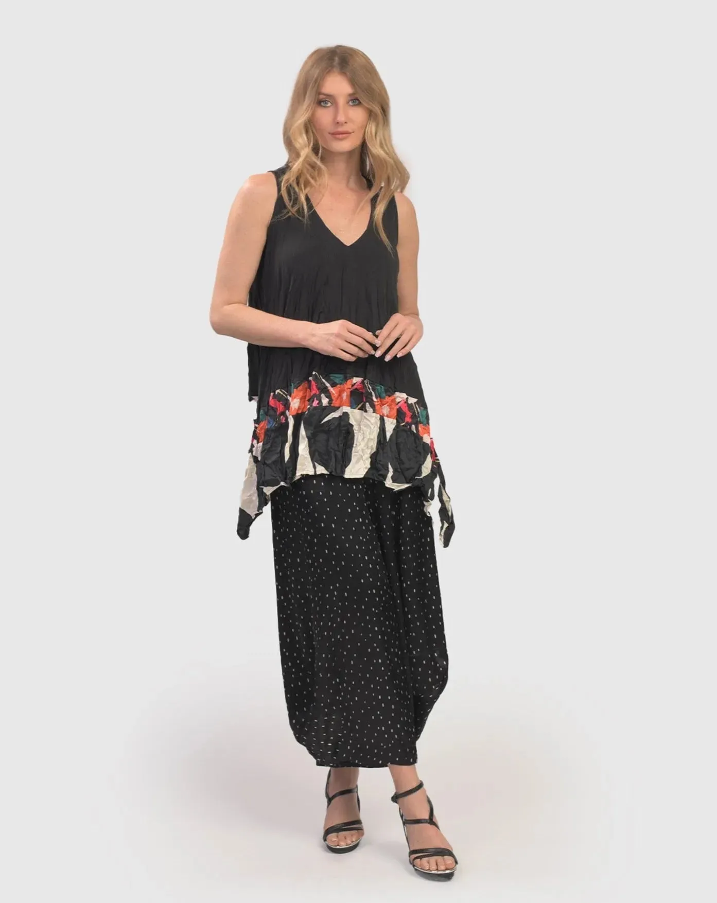 Luxe Satin Punto Pants, Dot