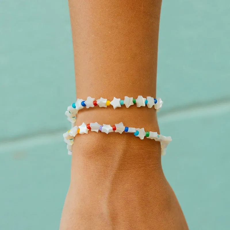PURA VIDA SERENA STAR BEAD STRETCH BRACELET