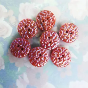 Red Vintage Glass Buttons
