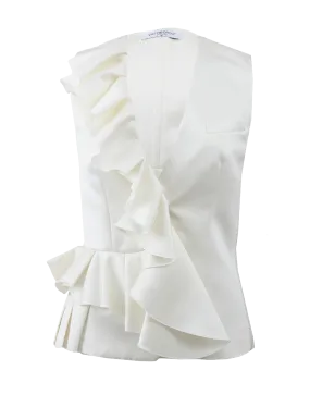 Ruffle Front Gilet
