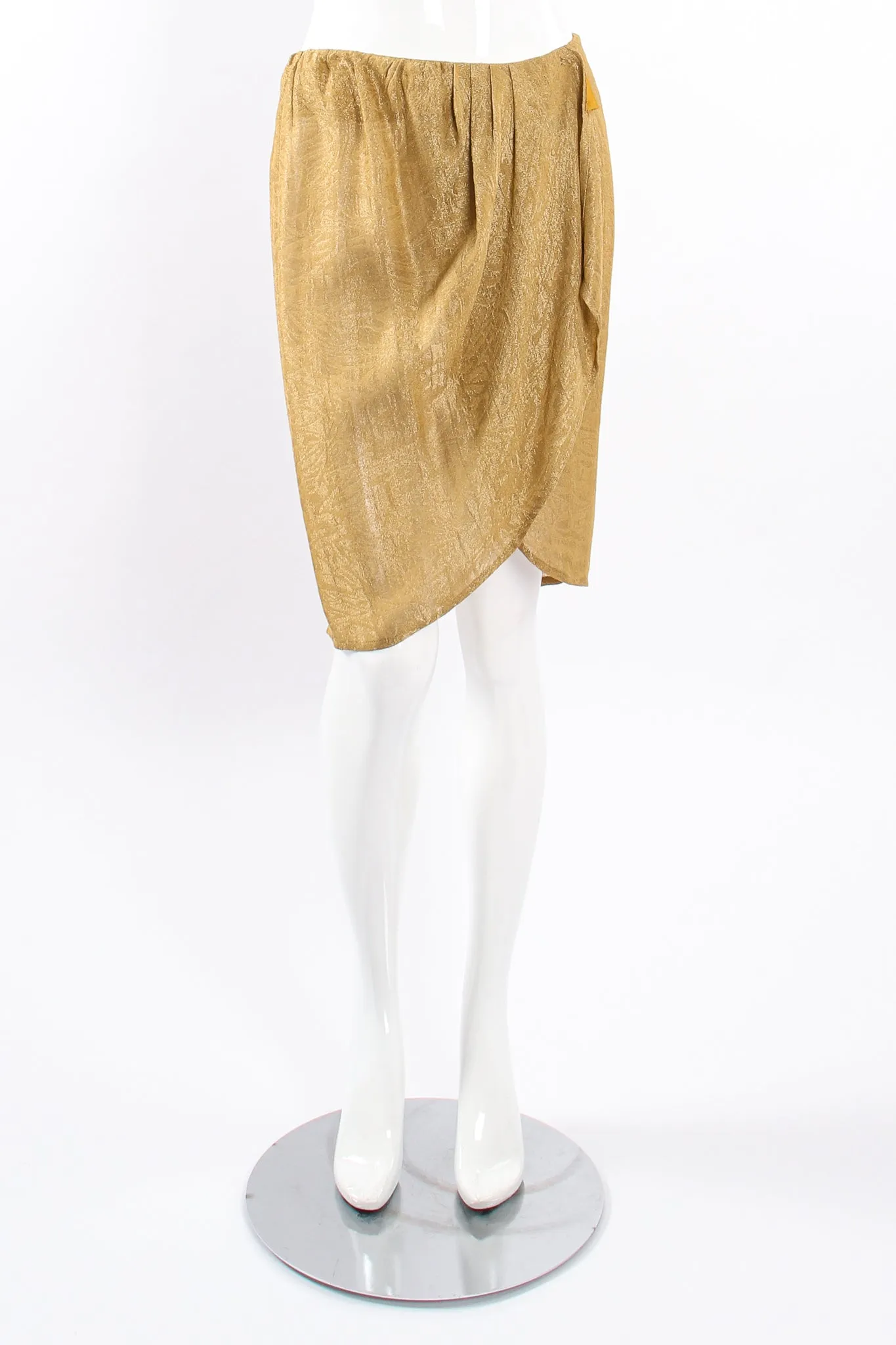 Sheer Metallic Jacket & Wrap Skirt Set